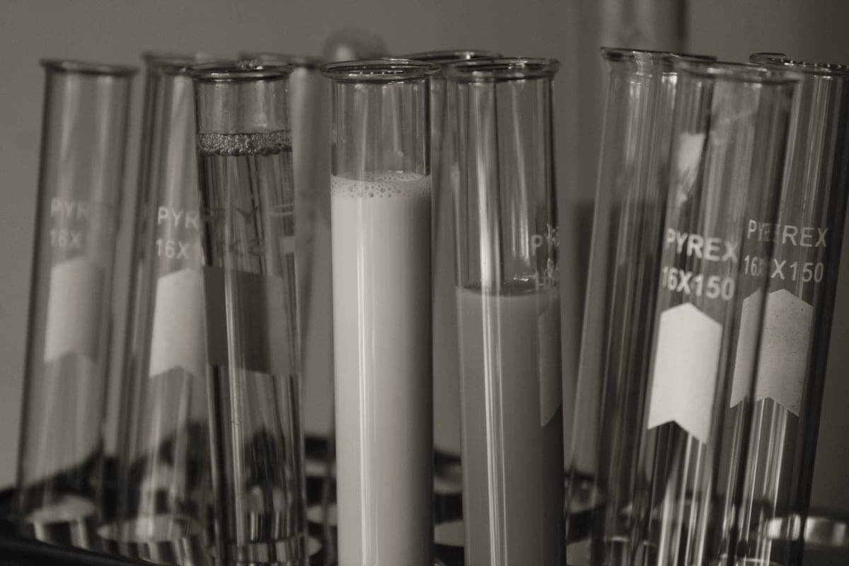 Water test tubes used for aquarium water testing